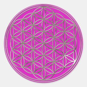 Adesivo /flor da vida, Flower Of Life silver violet