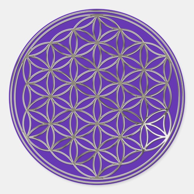 Adesivo /flor da vida, Flower Of Life | silver violet (Frente)