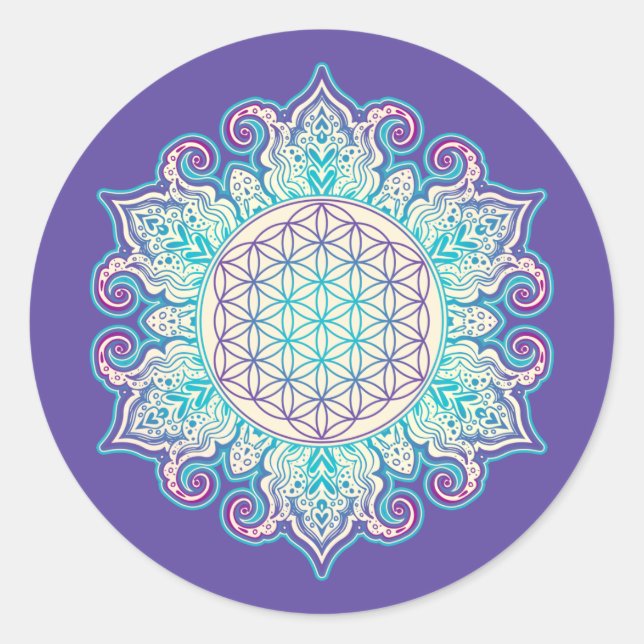 Adesivo Flor Da Vida - Índia Mandala 2 (Frente)