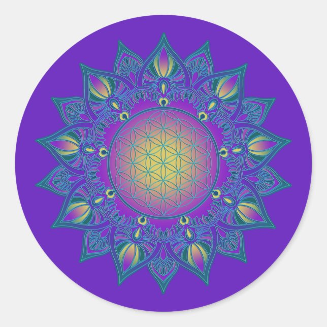 Adesivo Flor Da Vida - Índia Mandala 3 (Frente)