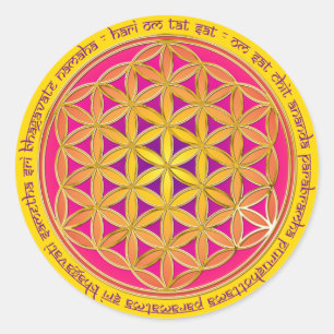 Adesivo Flor Da Vida / Moola Mantra amarelo