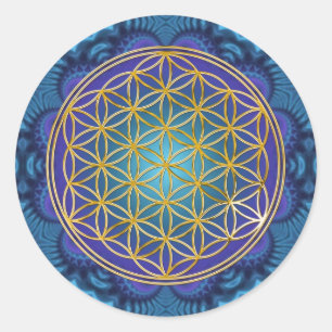 Adesivo Flor da vida - ouro - fractal 1