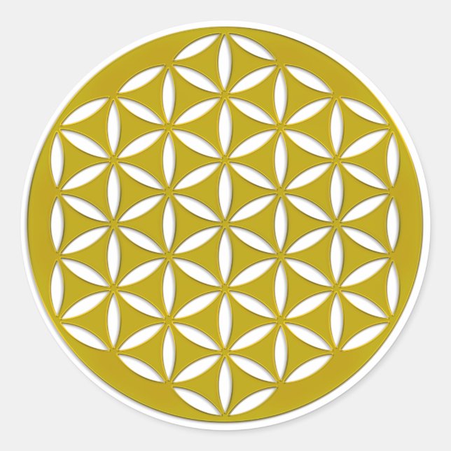 Adesivo Flor da vida - ouro socado + suas ideias (Frente)