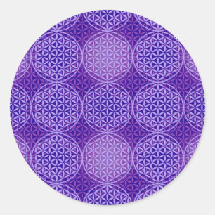 Adesivo Flor da vida - padrão do selo - roxo