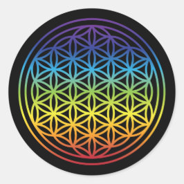 Adesivo Flor da Vida - Versão do Arco-íris