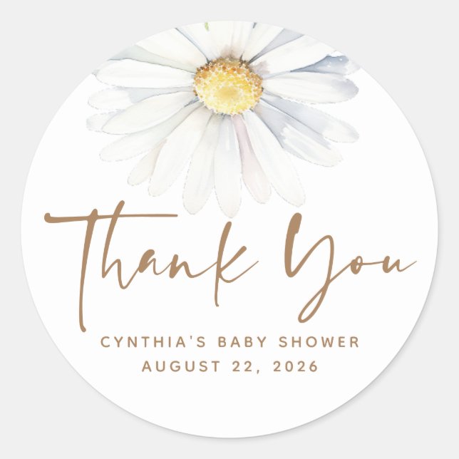 Adesivo Flor Daisy Elegante Fofa Branca Boho (Frente)