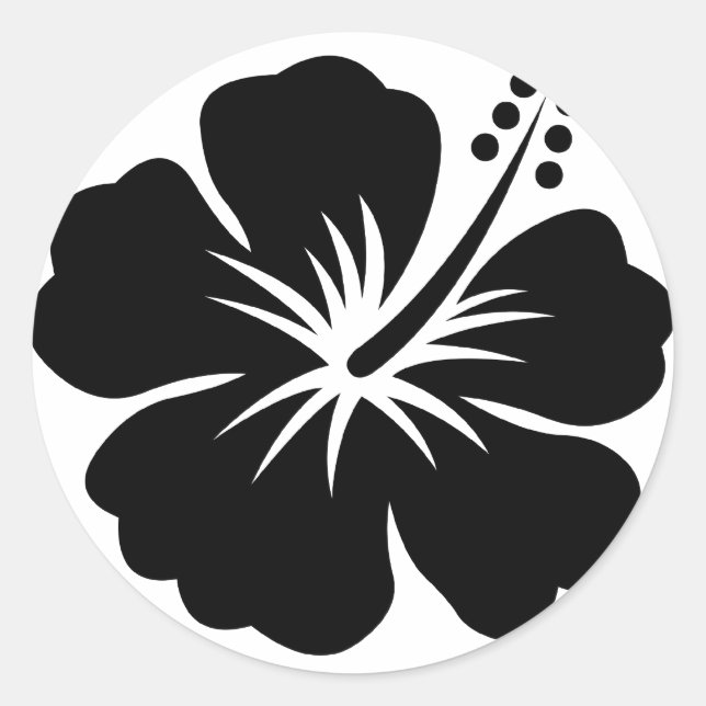 Adesivo Flor de áloha preta (Frente)
