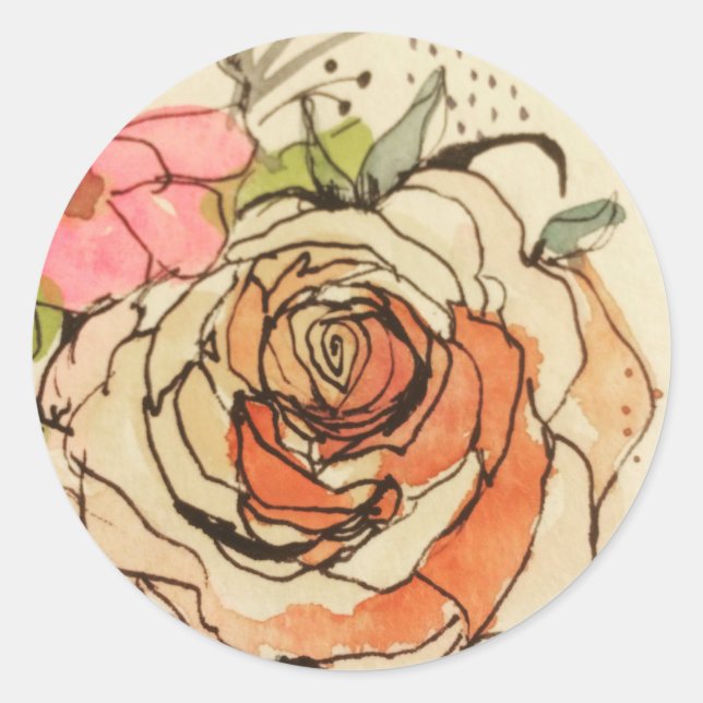 Adesivo Flor de aquarela 3 (Frente)