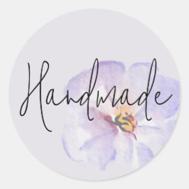 Adesivo Flor de Aquarela Azul Lavanda Delicada Feita à Mão