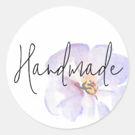 Adesivo Flor de Aquarela Azul Lavanda Delicada Feita à Mão
