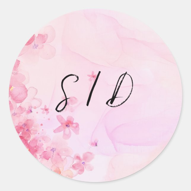 Adesivo Flor de aquarela rosa  (Frente)