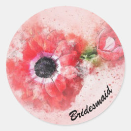 Adesivo Flor de Aquarela Rosa c/ Broto de Flor