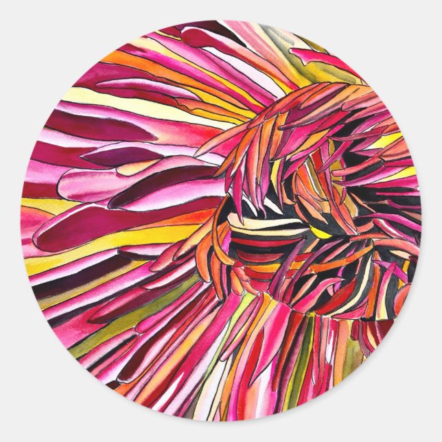 Adesivo Flor de aquarelas de crisântemos (Frente)