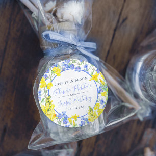 Adesivo Flor de campo amarela azul casamento botânico aqua