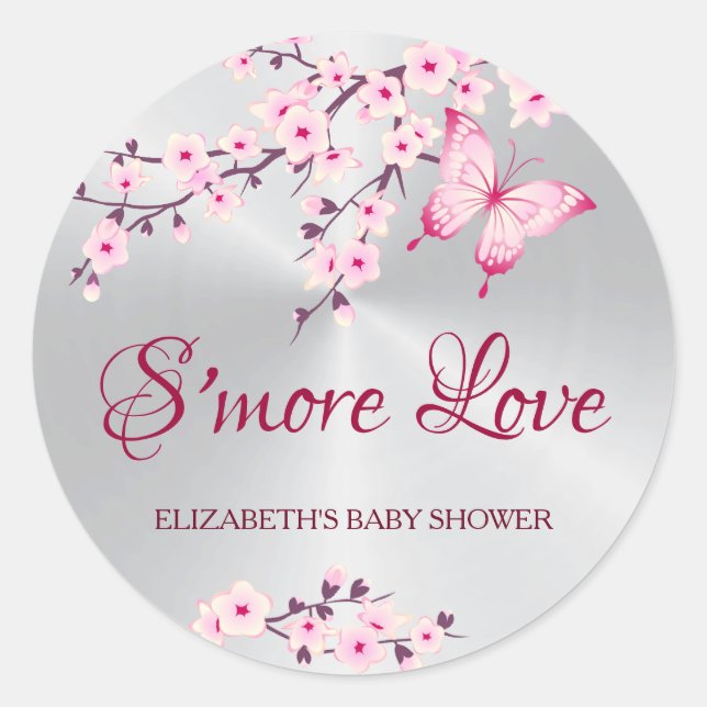 Adesivo Flor de Cerejeira Borboleta S'more Amor (Frente)