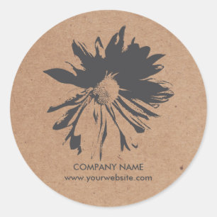 Adesivo Flor de Cinza Simples Elegante Florista de Papel K