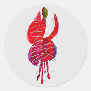 Adesivo Flor de cor d'água do Fuchsia abstrato