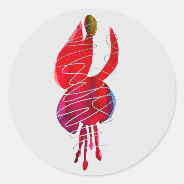 Adesivo Flor de cor d'água do Fuchsia abstrato (Frente)