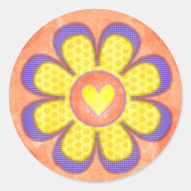 Adesivo Flor de Coração Púrpura (Frente)