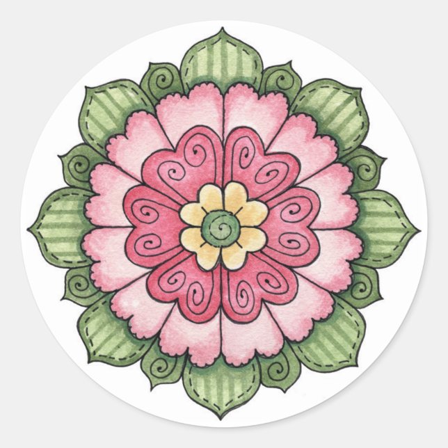 Adesivo Flor de Corações - Pentes (Frente)