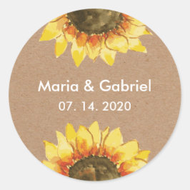 Adesivo Flor de girassol simples na moda. Personalizado