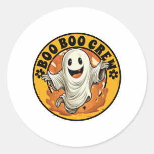 Adesivo Flor de Groovy Boo Tripulação Halloween Laranja Fa