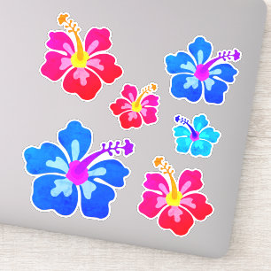 Adesivo Flor de Hibisco Havaiano Arte Tropical