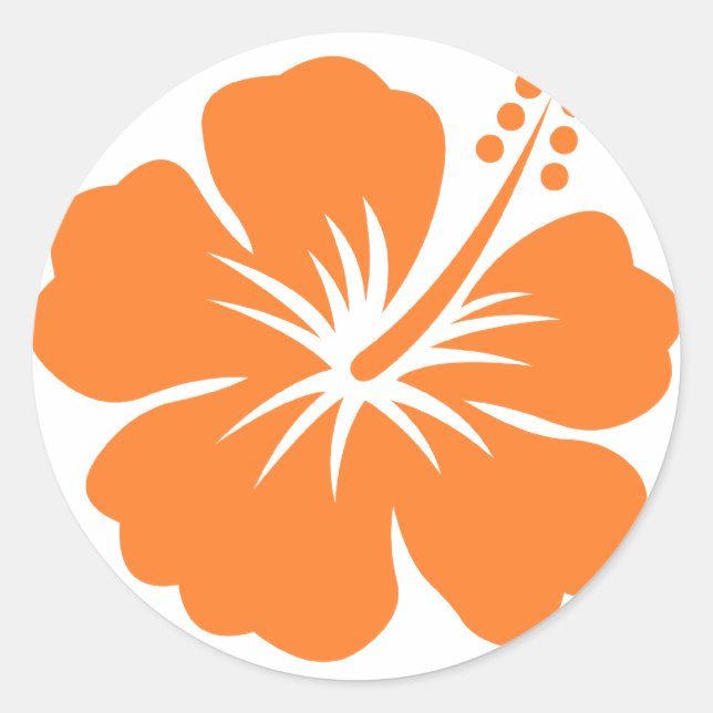 Adesivo Flor de hibisco laranja (Frente)