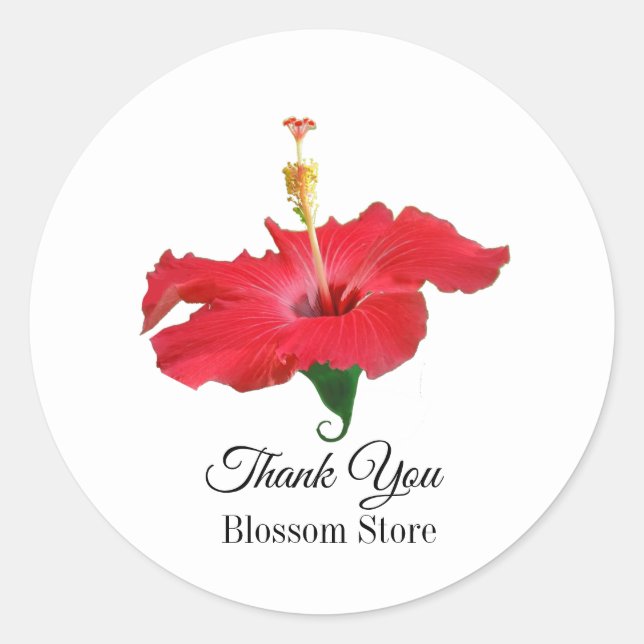 Adesivo Flor de Hibisco Vermelho Tropical (Frente)