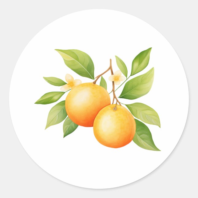 Adesivo Flor de Laranja Aquarela (Frente)