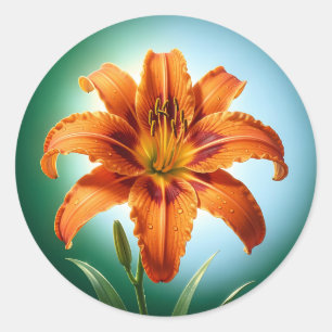 Adesivo Flor de Lírio Laranja Vibrante em Flor