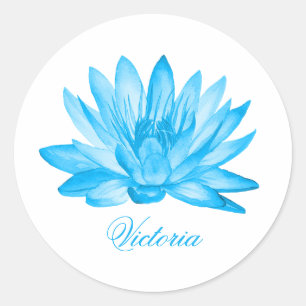 Adesivo Flor de lótus azul-personalizada