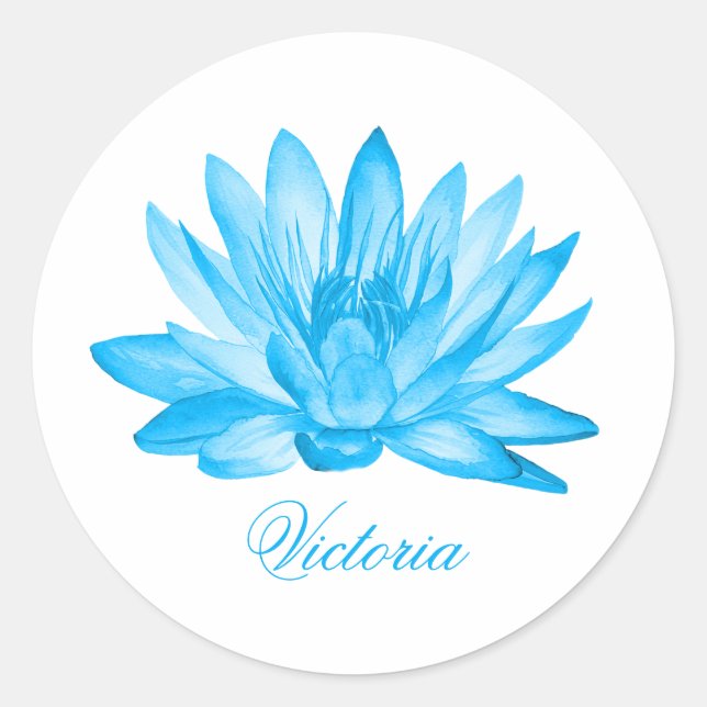 Adesivo Flor de lótus azul-personalizada (Frente)