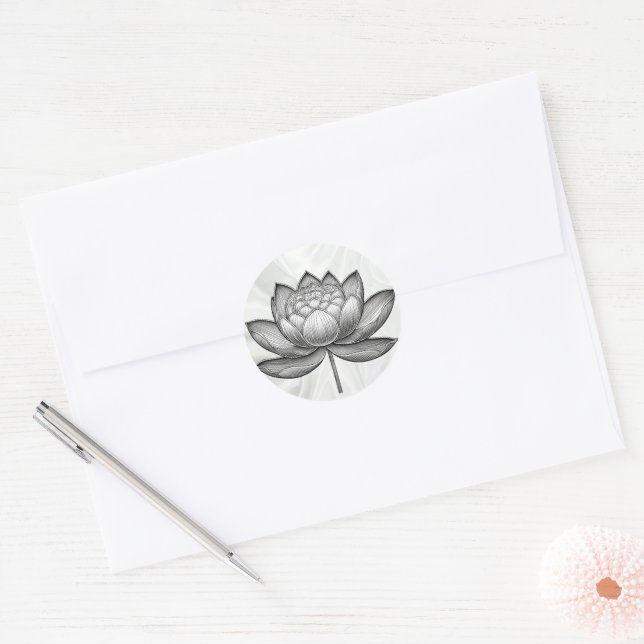 Adesivo Flor de lótus desenhado com mão sagrada, flor de l (Envelope)