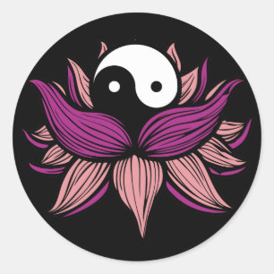 Adesivo Flor de Lotus e Yin Yang
