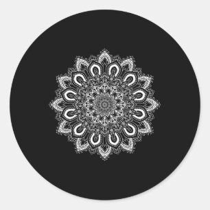 Adesivo Flor de Lótus Ornamental Branco Mandala de Yoga _1