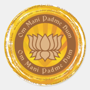 Adesivo Flor de Lotus tibetana da mantra