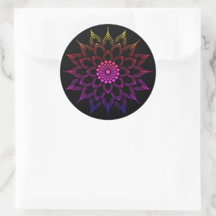 Adesivo Flor de Mandala Arco-íris
