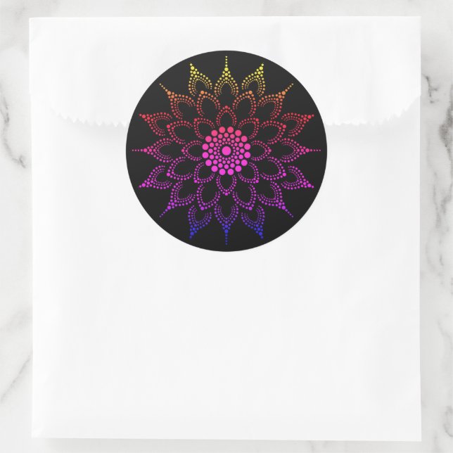 Adesivo Flor de Mandala Arco-íris (Bolsa)
