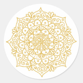 Adesivo Flor de Mandala com Brilho Dourado