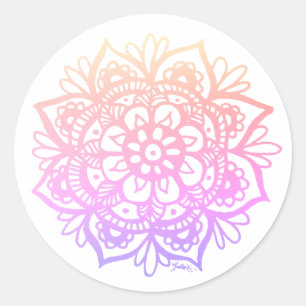Adesivo Flor de Mandala com Gradiente Pastel