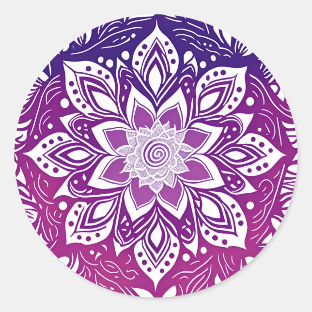 Adesivo Flor de Mandala Roxo (Frente)