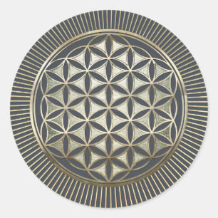 Adesivo Flor de metálico da vida gravada