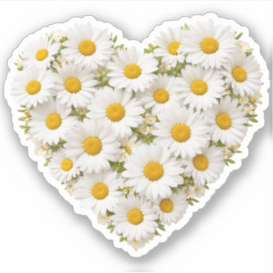 Adesivo Flor de Nascimento de Abril Coração de Margarida