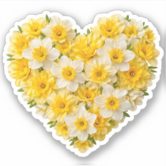 Adesivo Flor de Nascimento de Março Marcha Coração Narciso