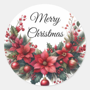Adesivo Flor de Natal Vermelha com Aquarela