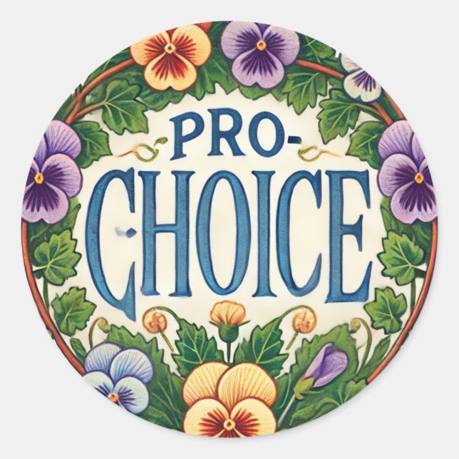 Adesivo Flor de Pansy Pro-Choice (Frente)