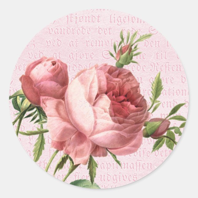Adesivo Flor de rosa cor-de-rosa pastelhada (Frente)