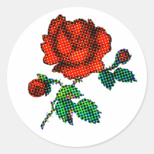 Adesivo Flor de Rosa Meia-Tinta Arte Fina