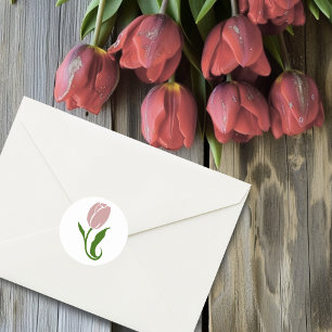 Adesivo Flor de Tulipa Rosa